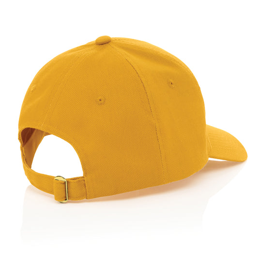 Six-panel XD Collection recycled cotton cap with AWARE™ tracer, showcasing a casual headwear style in natural fabric.