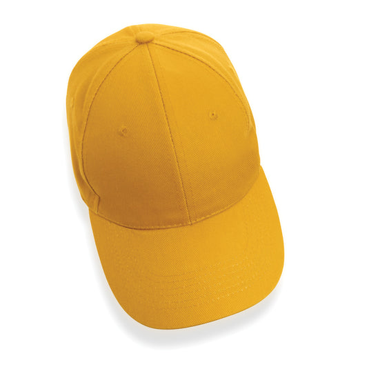 Six-panel recycled cotton cap with AWARE™ tracer by XD Collection, featuring a casual headwear design in neutral tones.