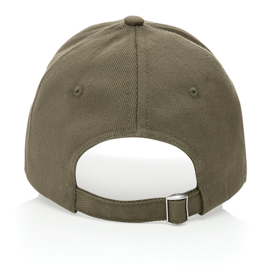 Six-panel XD Collection recycled cotton cap with AWARE™ tracer, showcasing its eco-friendly design and comfortable fit.