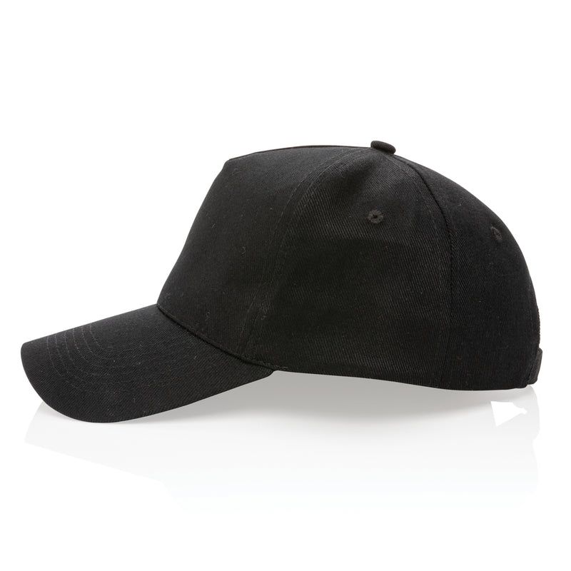 Load image into Gallery viewer, XD Collection 5-panel recycled cotton cap with AWARE™ tracer, showcasing its eco-friendly design and adjustable headwear style.
