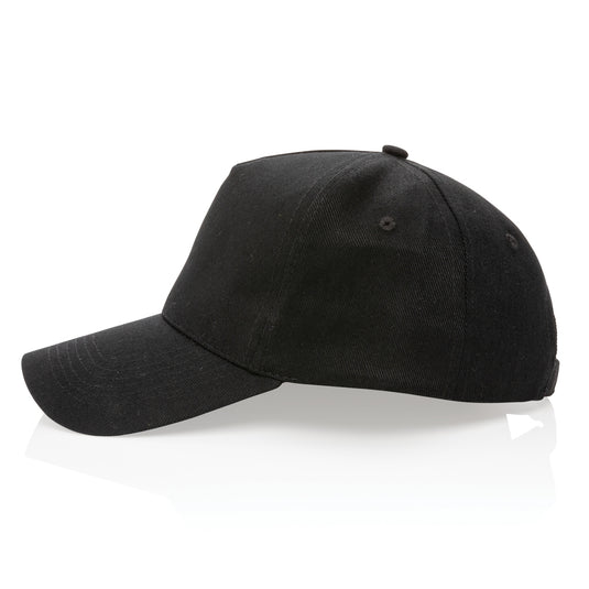 XD Collection 5-panel recycled cotton cap with AWARE™ tracer, showcasing its eco-friendly design and adjustable headwear style.