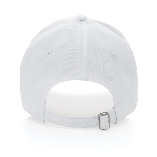 Recycled cotton 5-panel cap with AWARE™ tracer from XD Collection, showcasing its eco-friendly design and adjustable fit.