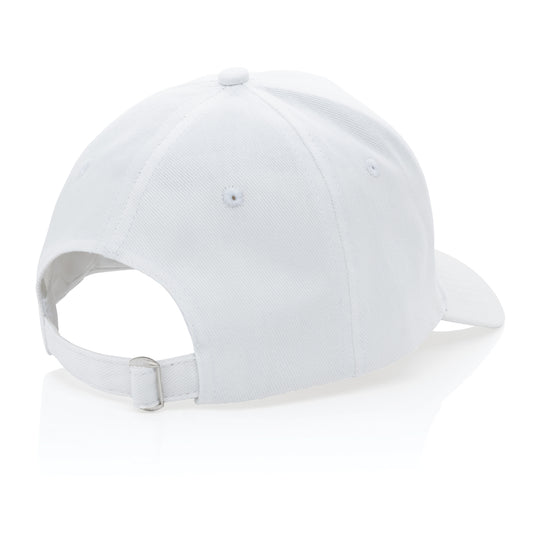 5-panel XD Collection recycled cotton cap with AWARE™ tracer, showcasing the eco-friendly headwear design and adjustable strap.