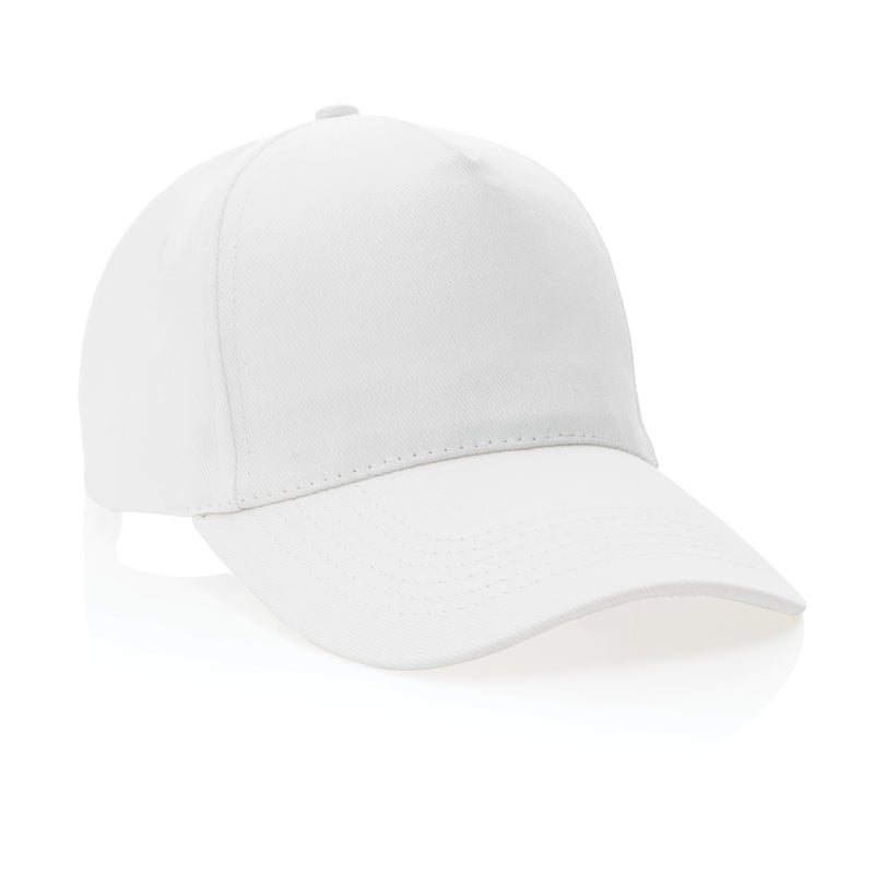 Load image into Gallery viewer, XD Collection 5-panel recycled cotton cap with AWARE™ tracer, showing its eco-friendly design and adjustable strap.

