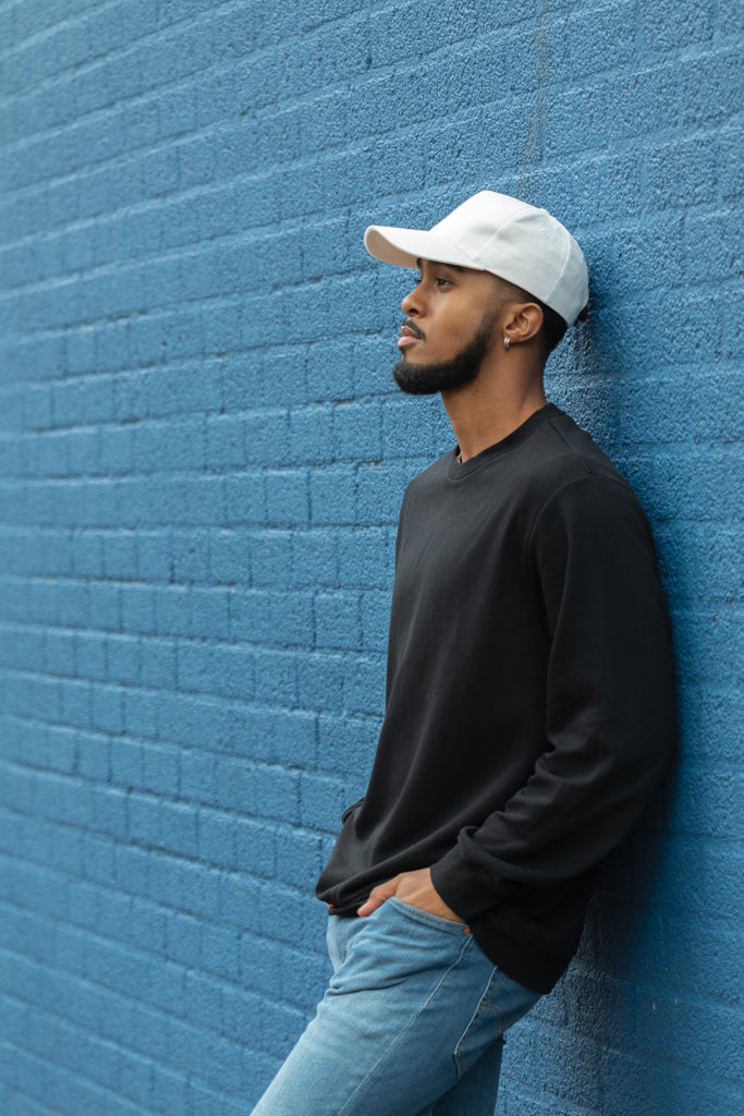 Load image into Gallery viewer, XD Collection 5-panel recycled cotton cap with AWARE™ tracer, showcasing its eco-friendly design and adjustable headwear style.
