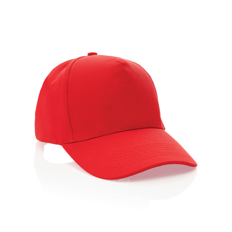 Load image into Gallery viewer, XD Collection 5-panel recycled cotton cap with AWARE™ tracer, showcasing the stylish headwear design in natural light.
