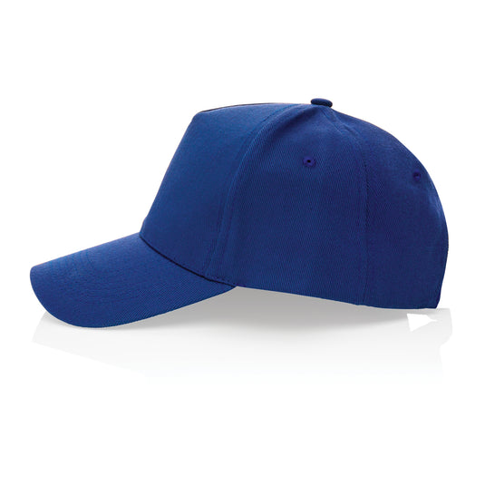 XD Collection 5-panel recycled cotton cap with AWARE™ tracer, showcasing eco-friendly headwear with a stylish design.