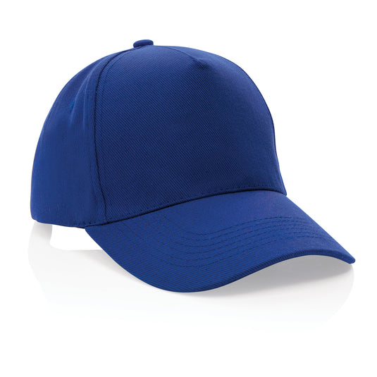 XD Collection 5-panel recycled cotton cap with AWARE™ tracer, featuring a stylish design and eco-friendly headwear.