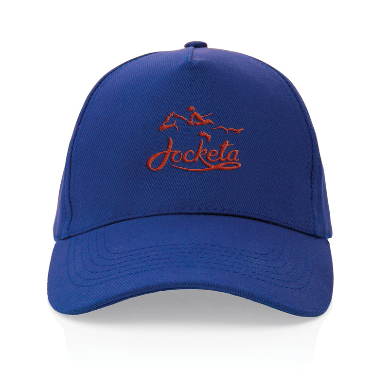 Load image into Gallery viewer, XD Collection 5-panel recycled cotton cap with AWARE™ tracer, showcasing eco-friendly headwear in a stylish design.
