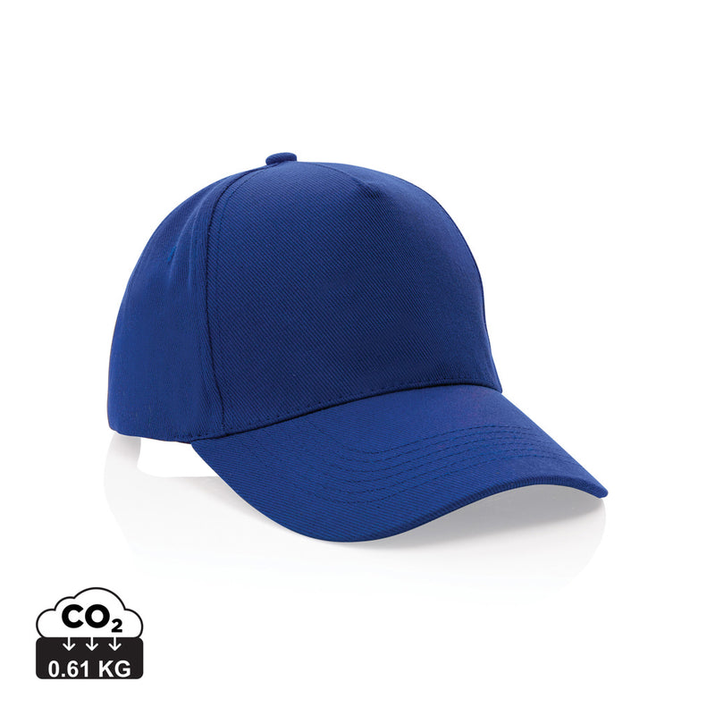 Load image into Gallery viewer, XD Collection 5-panel recycled cotton cap with AWARE™ tracer, featuring adjustable strap and classic headwear design.
