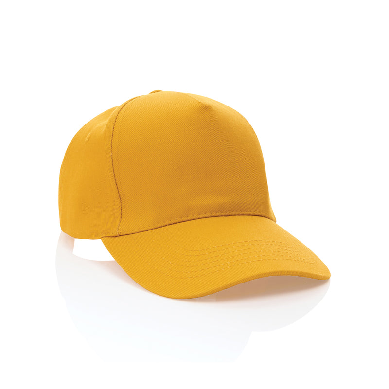 Load image into Gallery viewer, XD Collection 5-panel recycled cotton cap with AWARE™ tracer, showcasing the eco-friendly headwear design and branding details.
