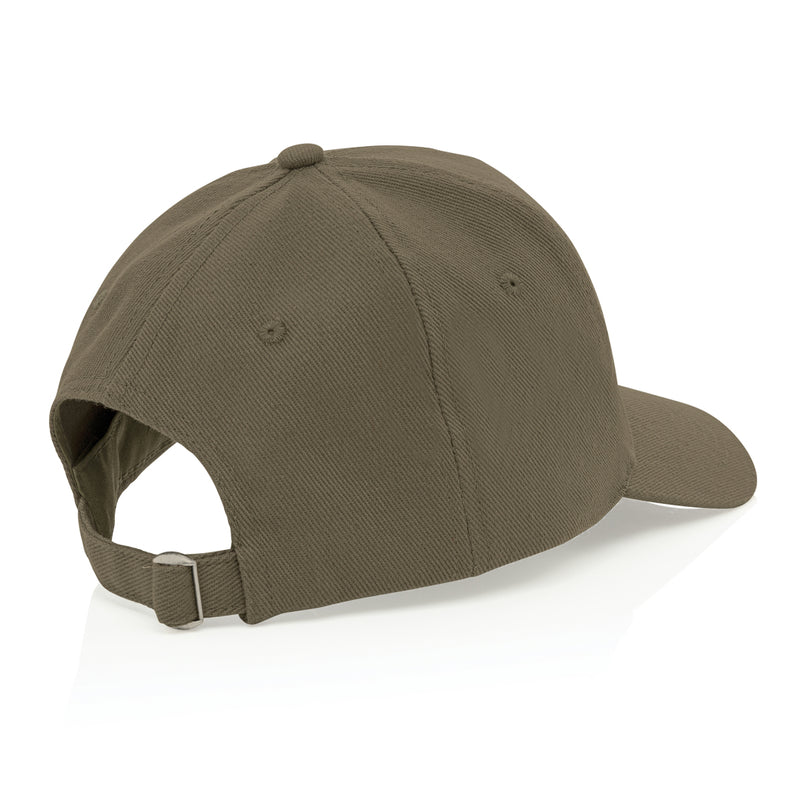 Load image into Gallery viewer, Recycled cotton 5-panel cap with AWARE™ tracer from XD Collection, featuring a branded headwear design and adjustable strap.
