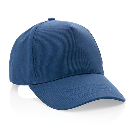 XD Collection 5-panel recycled cotton cap with AWARE™ tracer, showcasing its eco-friendly design and adjustable headwear style.