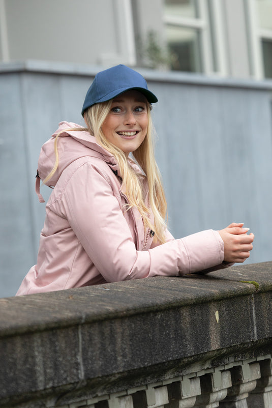 5-panel recycled cotton cap with AWARE™ tracer from XD Collection, showcasing the eco-friendly headwear design and branding.
