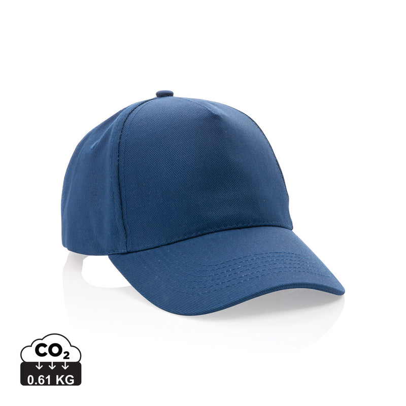 Load image into Gallery viewer, XD Collection 5-panel recycled cotton cap with AWARE™ tracer, featuring a 280g fabric and adjustable strap, casual headwear for sustainable style.
