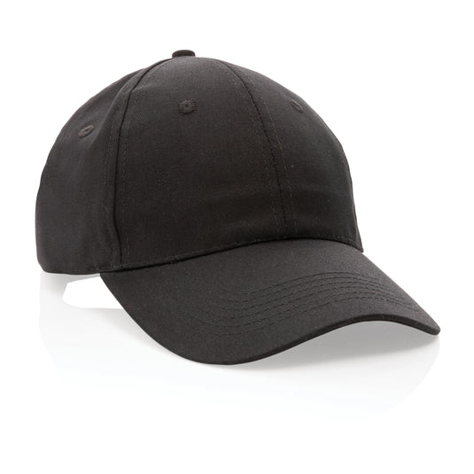 Six-panel recycled cotton cap with AWARE™ tracer by XD Collection, showcasing its eco-friendly design and casual headwear style.
