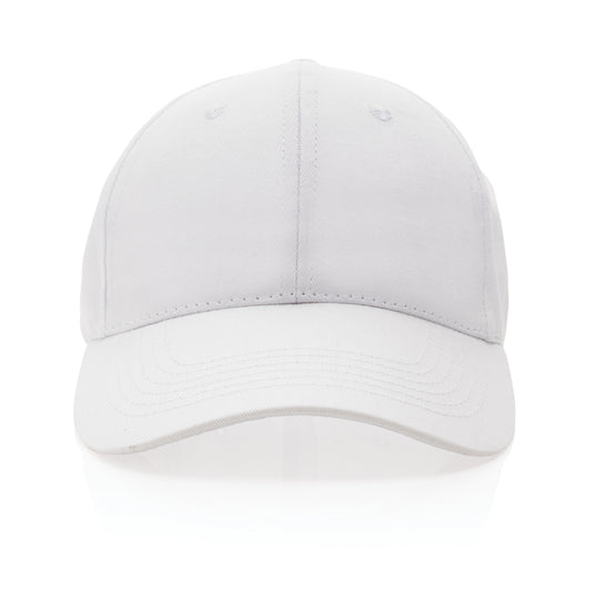 Six-panel XD Collection recycled cotton cap with AWARE™ tracer, lightweight headwear with eco-friendly design and adjustable fit.