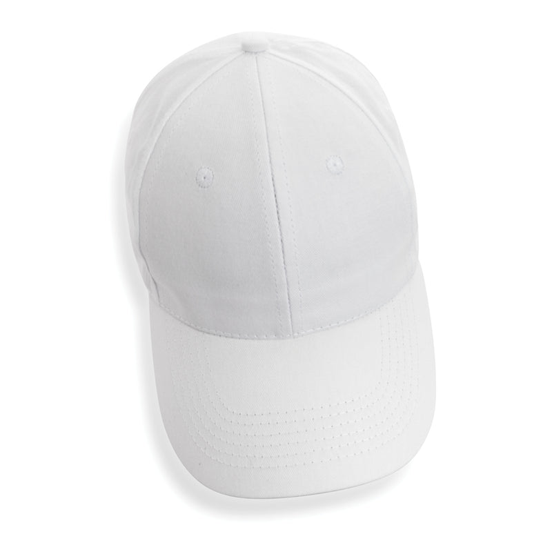 Load image into Gallery viewer, Six-panel XD Collection recycled cotton cap with AWARE™ tracer, showcasing eco-friendly headwear in natural fabric and design.
