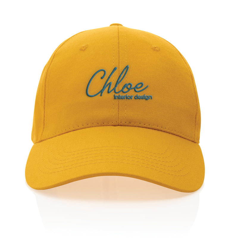 Load image into Gallery viewer, Six-panel recycled cotton cap by XD Collection featuring AWARE™ tracer, showcasing eco-friendly headwear with a classic design.
