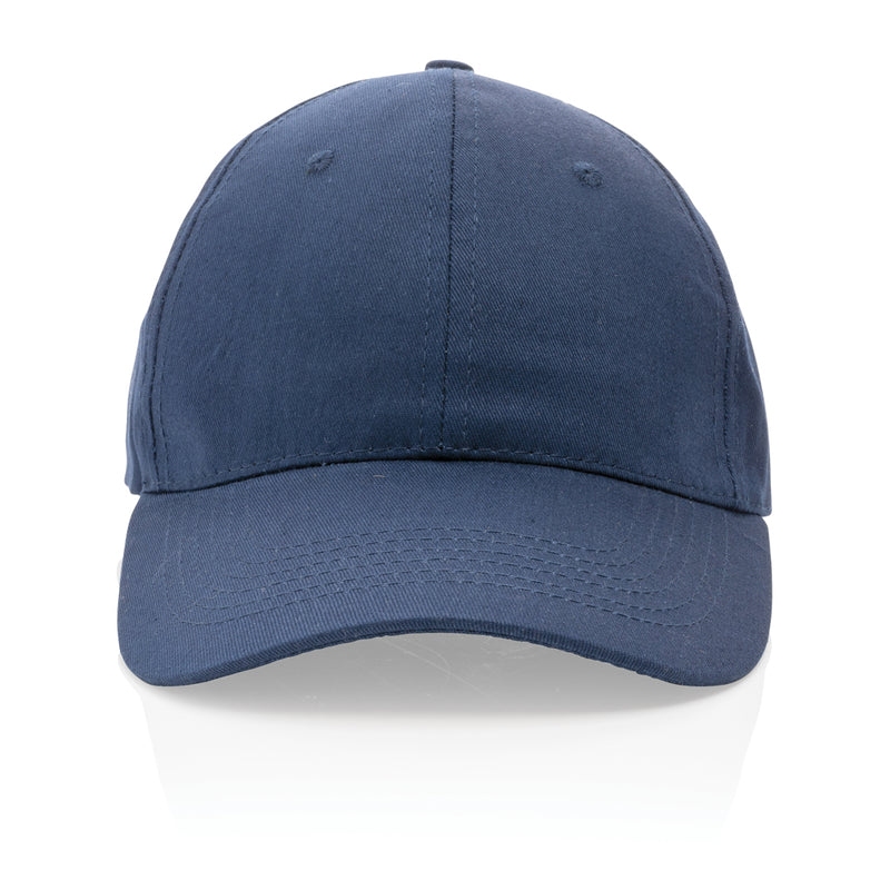 Load image into Gallery viewer, Six-panel XD Collection recycled cotton cap with AWARE™ tracer, showcasing its eco-friendly design and casual headwear style.
