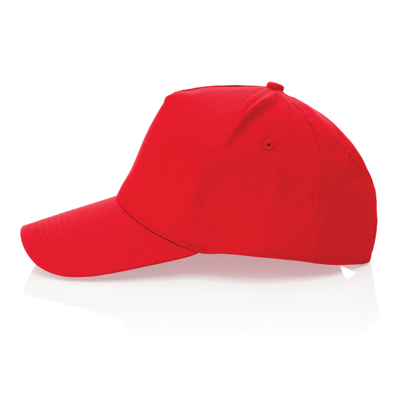 Load image into Gallery viewer, Impact 5-panel recycled cotton cap by XD Collection featuring AWARE™ tracer, showcasing its eco-friendly headwear design and branding.
