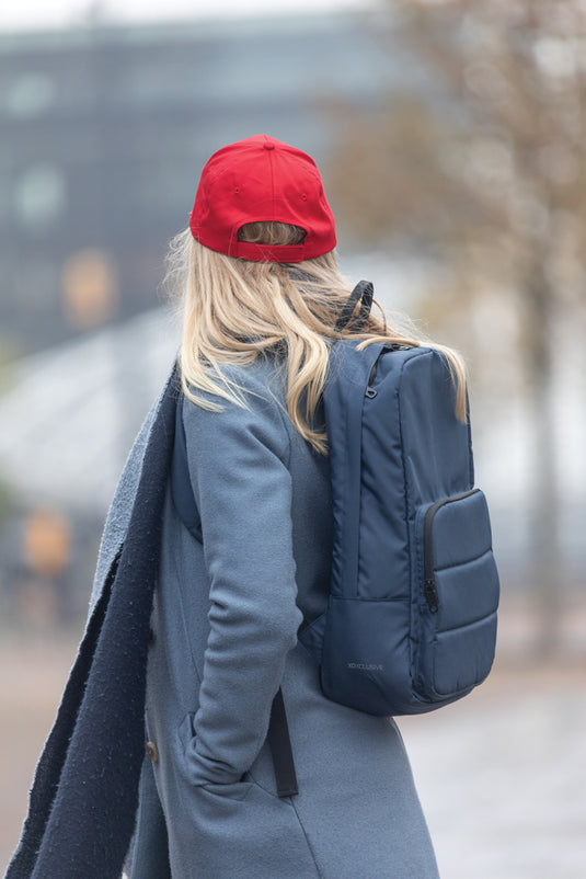 Impact 5-panel recycled cotton cap with AWARE™ tracer by XD Collection, showcasing its stylish design and eco-friendly material.
