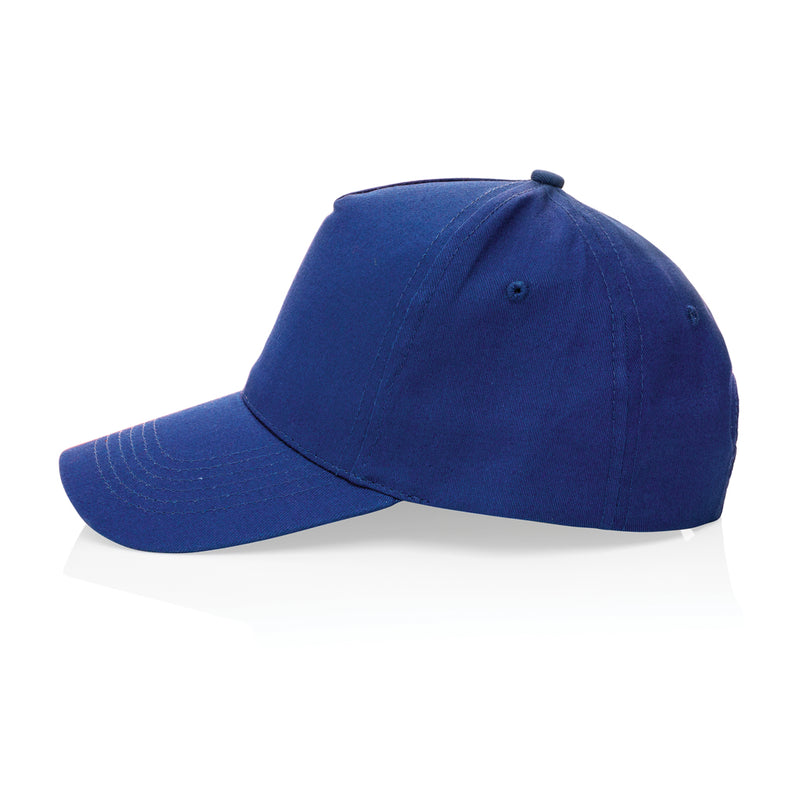 Load image into Gallery viewer, XD Collection Impact 5-panel recycled cotton cap with AWARE™ tracer, showing the stylish headwear with adjustable strap and branding.
