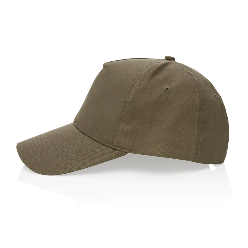 Load image into Gallery viewer, Impact 5-panel recycled cotton cap with AWARE™ tracer from XD Collection, showcasing its eco-friendly design and adjustable strap.
