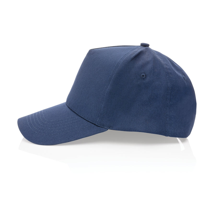 Load image into Gallery viewer, XD Collection Impact 5-panel recycled cotton cap with AWARE™ tracer, showcasing its eco-friendly headwear design and logo details.
