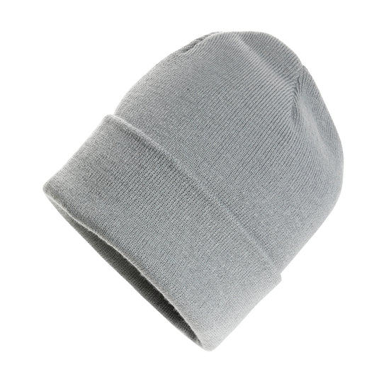 Pink Polylana® beanie by XD Collection showcasing soft, cozy headwear with a folded brim and brand logo detail.