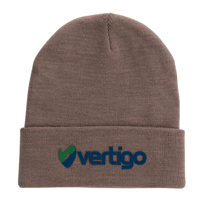 Load image into Gallery viewer, Polylana® beanie headwear from XD Collection, shown in a cozy, knitted style with a folded brim and soft texture.
