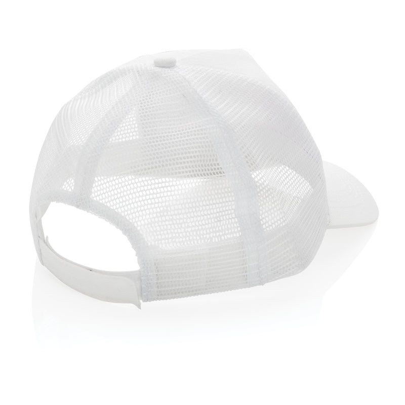 Load image into Gallery viewer, Brushed cotton 5-panel trucker cap by XD Collection, lightweight headwear with a structured design and adjustable snapback closure.
