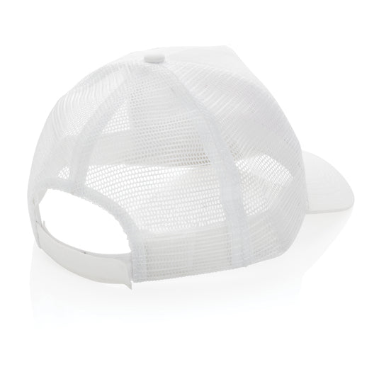 Brushed cotton 5-panel trucker cap by XD Collection, lightweight headwear with a structured design and adjustable snapback closure.