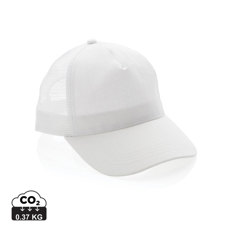 Load image into Gallery viewer, Brushed cotton 5-panel trucker cap by XD Collection, showcasing a classic headwear design with a structured front and mesh back.

