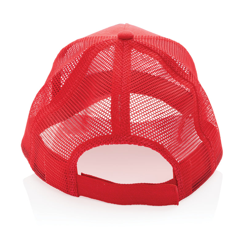 Load image into Gallery viewer, Brushed cotton 5-panel trucker cap by XD Collection featuring a structured design and adjustable mesh back.
