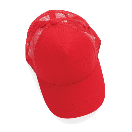 Brushed cotton 5-panel trucker cap by XD Collection featuring a structured design and breathable fabric in a casual headwear style.