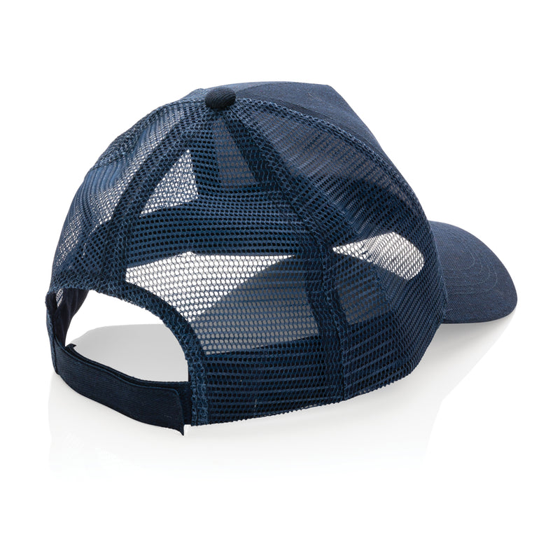 Load image into Gallery viewer, Brushed cotton 5-panel trucker cap by XD Collection featuring a classic design and breathable construction in neutral colors.
