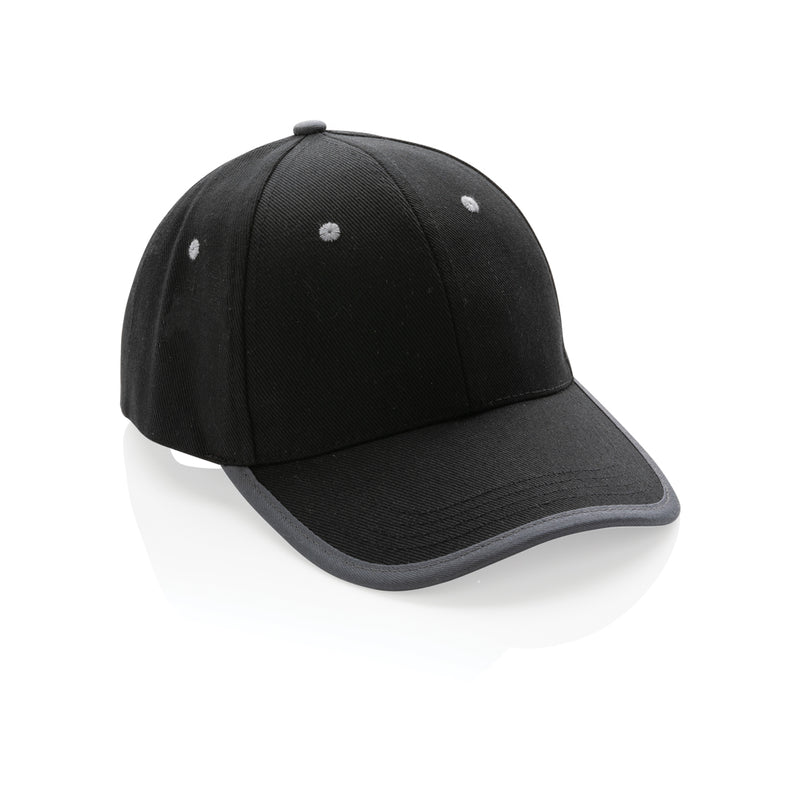 Load image into Gallery viewer, XD Collection brushed cotton 6-panel contrast cap in 280g, showing the headwear with contrasting panels and structured design.
