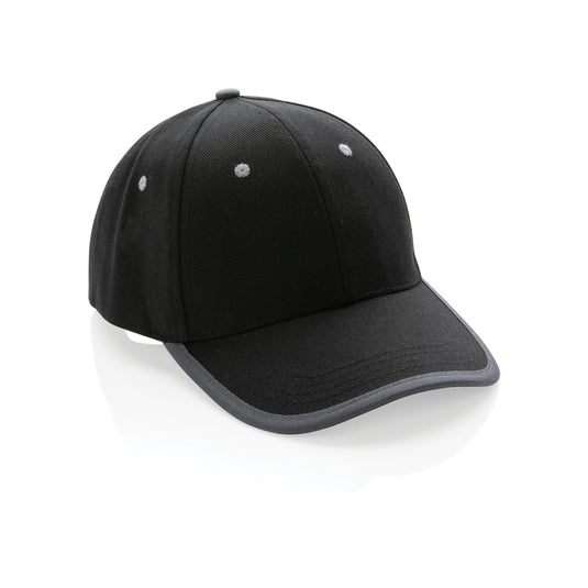 XD Collection brushed cotton 6-panel contrast cap in 280g, showing the headwear with contrasting panels and structured design.