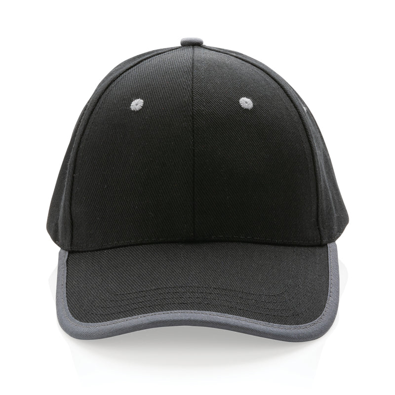 Load image into Gallery viewer, Brushed cotton 6-panel contrast cap by XD Collection, showcasing a stylish headwear design in natural fabric and color contrast.

