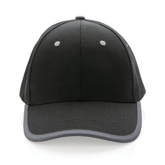 Brushed cotton 6-panel contrast cap by XD Collection, showcasing a stylish headwear design in natural fabric and color contrast.