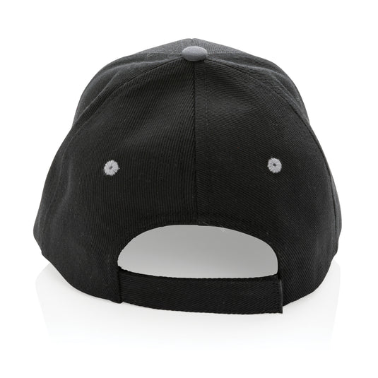 Brushed cotton 6-panel contrast cap by XD Collection, showcasing stylish headwear with a curved brim and contrasting panels.