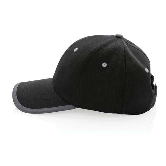Brushed cotton 6-panel contrast cap by XD Collection, showing front view with adjustable strap and contrasting panels.