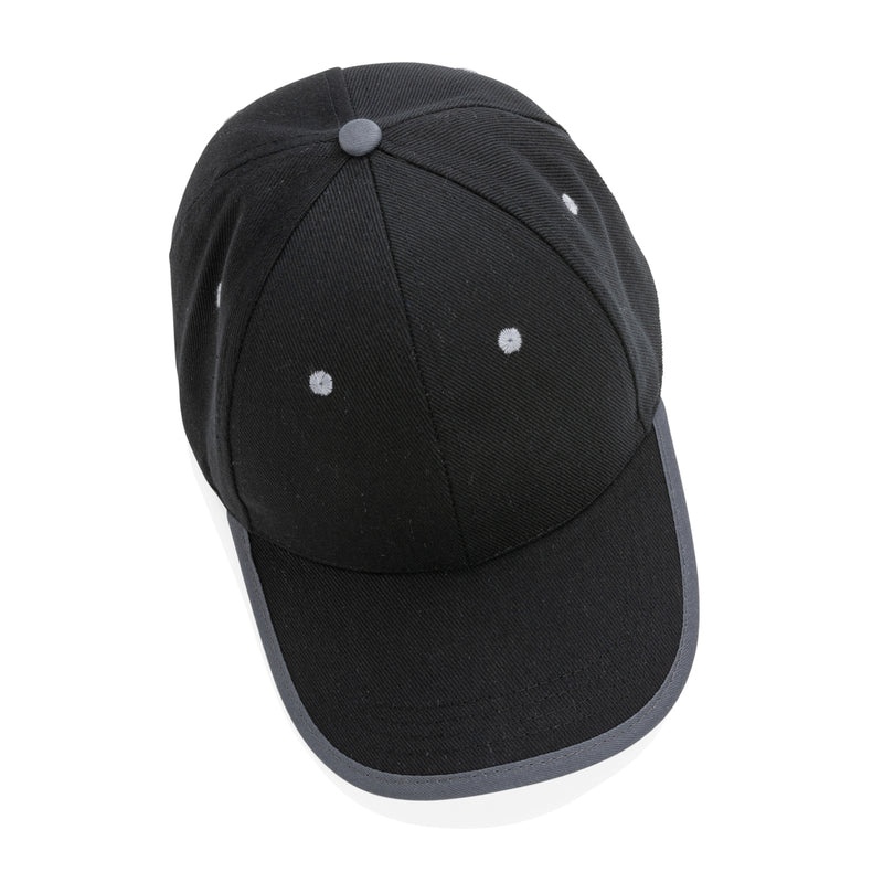 Load image into Gallery viewer, Brushed cotton 6-panel contrast cap by XD Collection, showcasing the headwear's stylish design and textured fabric.

