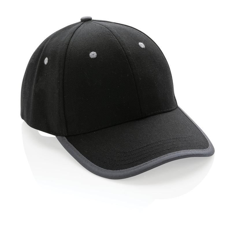 Load image into Gallery viewer, Brushed cotton 6-panel contrast cap from XD Collection, lightweight headwear with stylish design and adjustable fit.
