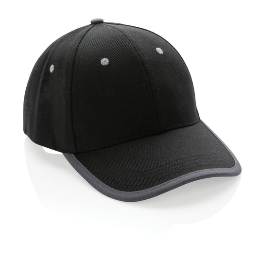 Brushed cotton 6-panel contrast cap from XD Collection, lightweight headwear with stylish design and adjustable fit.