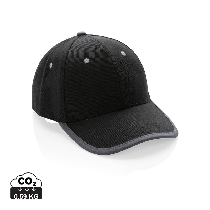 Load image into Gallery viewer, Brushed cotton 6-panel contrast cap in navy and white from XD Collection, headwear with adjustable strap and stylish design
