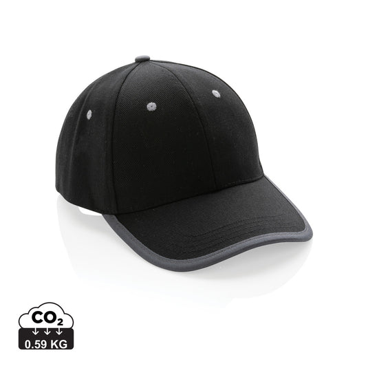 Brushed cotton 6-panel contrast cap in navy and white from XD Collection, headwear with adjustable strap and stylish design