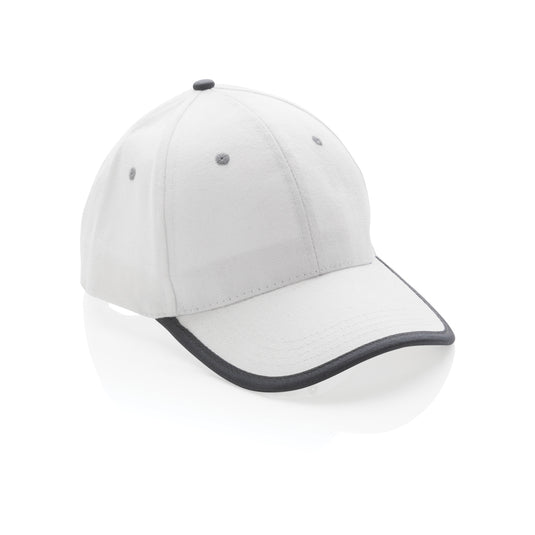 Brushed cotton 6-panel contrast cap by XD Collection featuring a casual headwear design and adjustable fit.
