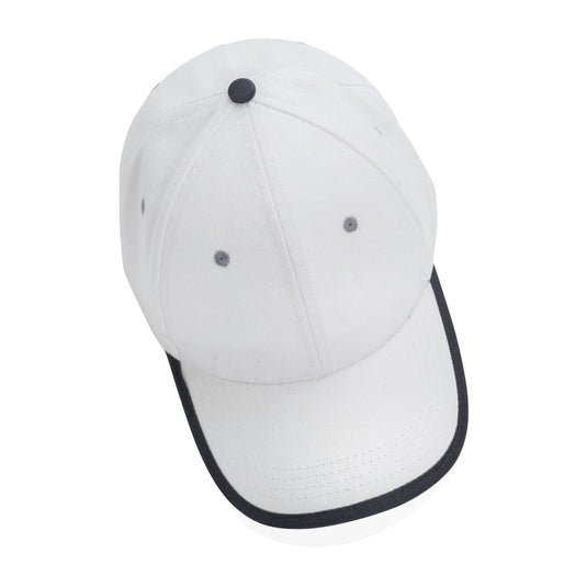 XD Collection brushed cotton 6-panel contrast cap in 280g headwear with stylish design and adjustable fit.